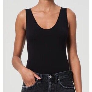 AGOLDE Size S Rib Tank Bodysuit Black